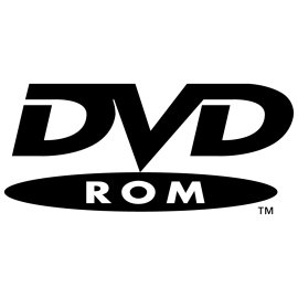 DVD-ROM Official Logo Vector | Optical Disc Storage Format Emblem | Digital Versatile Disc Read-Only Mark | Classic Home Entertainment Media Symbol