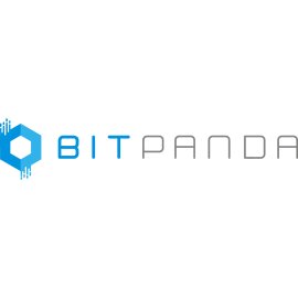 Bitpanda modern wordmark logo|Hexagonal digital emblem with tech accents|Blue and gray minimalist cryptocurrency branding|Contemporary fintech identity for Bitpanda
