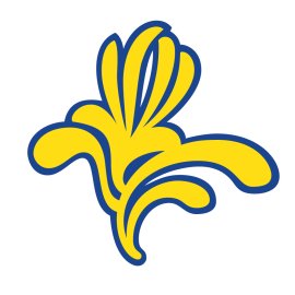 Bynder Logo Vector PNG | Dynamic abstract flower emblem | Yellow and blue fluid brand mark | Modern digital asset management symbol