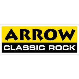 Arrow Classic Rock Logo Vector | Bold Arrow Rock Branding | Vintage Radio Station Emblem | High-Contrast Music Network Icon