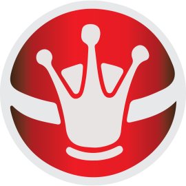 Car Audio Media Logo Vector PNG | Modern red crown emblem for automotive sound | Premium in‑car entertainment identity mark | Circular badge symbolizing power and clarity