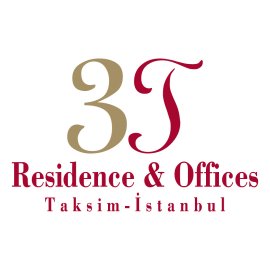 3T Residence & Offices Logo | Luxury Urban Living Brandmark | Elegant Mixed-Use Property Identity | Taksim Istanbul Hospitality Emblem