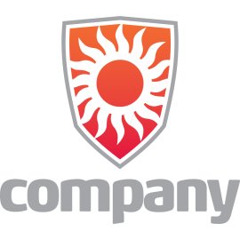 Acquire Information Technology Logo Vector Png | Modern Sun Shield Emblem | Gradient Security Badge | Professional Tech Brand Mark