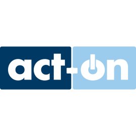Act-On Software official brand logo vector | Modern SaaS marketing automation emblem | Dual-tone blue wordmark with power icon | Clean scalable logo PNG for digital and print use