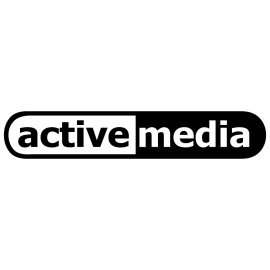 Active Media Logo Vector PNG | Modern monochrome brand emblem | Minimalist media company logotype | Bold black and white wordmark design