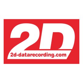 2D Data Recording Logo Vector PNG | Bold 2D Motorsport Data Logo | Red Rectangular 2D Data Recording Emblem | 2d-datarecording.com Branding Mark