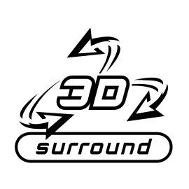 Immersive 3D Surround Sound Logo Vector PNG | Dynamic Audio Technology Emblem | Modern Surround Sound System Badge | High-Impact 3D Sound Branding Graphic