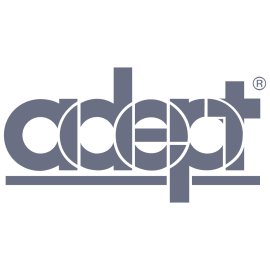 Adept Technology Logo Vector PNG | Geometric Industrial Wordmark | Minimalist Robotics Brand Mark | Monochrome Tech Identity