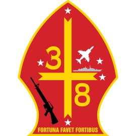 3rd Battalion 8th Marines Emblem | 3/8 Unit Insignia | Fortuna Favet Fortibus Crest | Modern Military Shield Logo