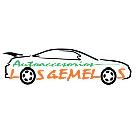 Autoaccesorios Los Gemelos logo vector | Sport car outline emblem | Dynamic automotive accessories branding | Modern twin-wheels identity