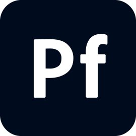 Adobe Portfolio Logo Vector Png | Minimal Pf Monogram for Creative Portfolios | Dark Rounded Square Icon for Designers | Clean Typography-Based Adobe Branding Symbol