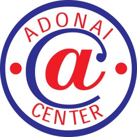 Adonai Center Logo Vector PNG | Adonai Center circular emblem | Red and blue Adonai Center brandmark | Adonai Center stylized letter a logo