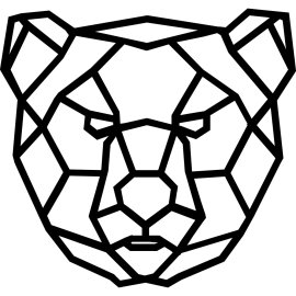 Bearwaves Bear Logo Vector Png | Geometric Bear Head Emblem | Modern Polygonal Animal Mark | Bold Linear Bear Icon