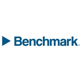 Benchmark Logo Vector PNG | Benchmark corporate wordmark | Benchmark blue triangle icon | Benchmark forward-pointing brand symbol