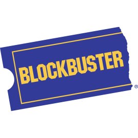 Blockbuster Logo Vector PNG | Classic Video Rental Ticket Icon | Retro Entertainment Brand Emblem | Vintage Movie Night Symbol