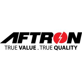 Aftron Al Futtaim Electronics Logo Vector PNG | Aftron consumer electronics brand mark | Bold AFTRON wordmark with red power icon | Aftron True Value True Quality emblem
