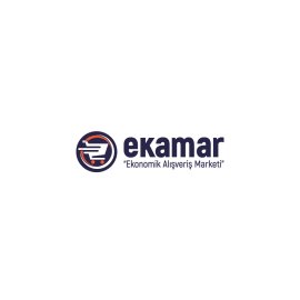 EkamAR Ekonomik Alışveriş Marketi Logo | Modern shopping cart emblem | Minimal retail identity design | Smart budget‑friendly supermarket branding