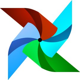Apache Airflow Logo Vector PNG | Modern Data Orchestration Emblem | Multicolored Pinwheel Symbol | Scalable Workflow Automation Icon