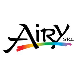 Airy SRL Logo Vector PNG | Dynamic and colorful brand identity | Modern handwritten wordmark with rainbow underline | Versatile logo suitable for digital and print applications