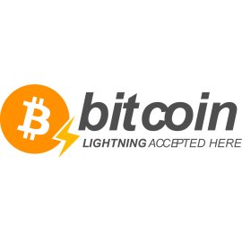 Bitcoin Lightning Accepted Here Logo Vector PNG | Bitcoin Lightning Payments Emblem | Fast Crypto Transaction Badge | Digital Currency Acceptance Mark