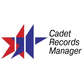 Cadet Records Manager Logo Vector PNG | Modern Military Administration Emblem | Red and Blue Cadet Star Icon | Professional Cadet Data Management Brand Mark