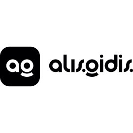 Alisgidis Logo Vector PNG | Modern minimalist wordmark for Alisgidis | Friendly monogram emblem with smiling curve | Bold black icon and logotype combination