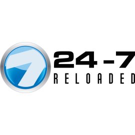24-7 Reloaded Logo Vector PNG | Modern 24-7 Reloaded Brand Emblem | Blue Orb 24-7 Reloaded Identity | Dynamic 24-7 Reloaded Visual Mark