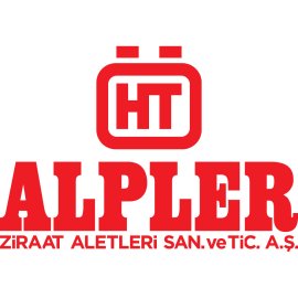 Alpler Ziraat Aletleri Logo Vector PNG | Bold agricultural machinery brand emblem | Industrial red logotype with HT monogram | Turkish farm equipment manufacturer identity