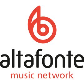 Altafonte Logo Vector PNG | Altafonte Music Network Brand Emblem | Modern Red Monogram Music Symbol | Contemporary Altafonte Wordmark Design