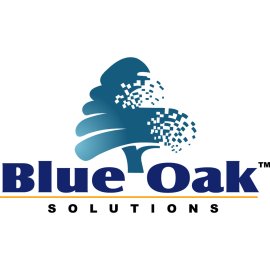 Blue Oak Solutions Logo Vector PNG | Digital Oak Tree Emblem | Innovative Technology Solutions Brandmark | Modern Corporate Identity Design