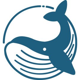 Blue Whale Token BWX Logo Vector PNG | Minimalist Whale Emblem | Ocean-Inspired Crypto Icon | Circular Marine Branding Symbol