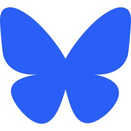 Bluesky Social Logo Vector PNG | Minimal Butterfly Icon in Blue | Decentralized Social Network Emblem | Clean Modern Social Media Branding