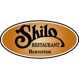 Shilo Restaurant Beaverton Logo Vector PNG | Vintage script dining emblem | Warm oval badge restaurant identity | Classic hospitality brand mark