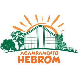 Acampamento Hebrom Logo | Sunrise Over Hebrom Camp | Nature Retreat Emblem | Outdoor Camp Identity