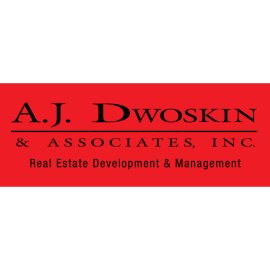 A.J. Dwoskin & Associates Logo Vector PNG | Real Estate Development & Management Brandmark | Red Corporate Property Management Emblem | Professional Commercial Real Estate Logo