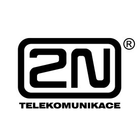 2N Telekomunikace Logo Vector PNG | Modern 2N wordmark in bold black frame | Minimalist telecommunications branding emblem | Professional corporate identity for communications technology