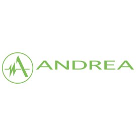 Andrea Electronics Logo Vector PNG | Modern Audio Wave Inspired Andrea Electronics Emblem | Minimalist Green Andrea Electronics Wordmark | Professional Technology Identity for Andrea Electronics