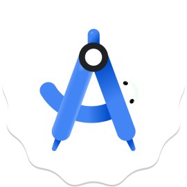 Android Studio Logo Vector PNG | Modern Android Development Environment Emblem | Blue Compass A Monogram Icon | Google Mobile App IDE Symbol