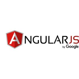AngularJS logo | AngularJS by Google emblem | Red shield A web framework icon | AngularJS front-end JavaScript logo