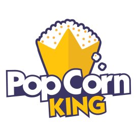 Popcorn King Logo Png | Popcorn King Logo Vector | Popcorn King | Regal Snack | Golden Crown | Buttery Emblem