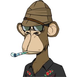 Bored Ape NFT Logo Vector PNG | Iconic Cartoon Ape Profile | Streetwear-Inspired Crypto Art Mascot | Collectible PFP Character Design