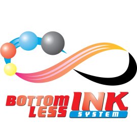 Bottomless Ink Logo Vector PNG | Continuous Ink Flow Branding | Vibrant Printing Technology Emblem | Modern Infinite Color System Mark