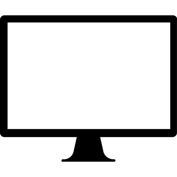 Apple iMac monitor outline icon | Minimal desktop computer silhouette ...
