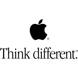 Apple Think Different Logo Vector PNG | Classic Apple Brand Slogan Design | Minimalist Apple Emblem with Tagline | Iconic Innovation-Themed Logo Artwork