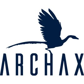 Archax Logo Vector PNG | Stylized Archaeopteryx-Inspired Emblem | Dynamic Winged Creature Brand Mark | Modern Minimal Wordmark with Iconic Silhouette