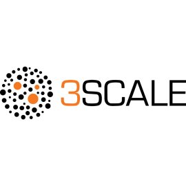 3scale Logo Vector PNG | Modern API Management Brand Mark | Dynamic Dot-Sphere Technology Symbol | Clean Orange and Black Wordmark Design