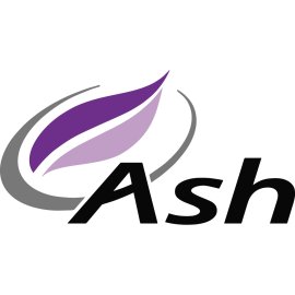 Ash Vision Logo Vector PNG | Modern Ash Wordmark and Leaf Symbol | Dynamic Purple and Grey Swirl Emblem | Contemporary Tech-Style Brand Identity