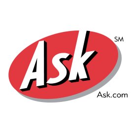 Ask.com Iconic Red Oval Logo | Classic Ask Search Engine Emblem | Ask Brand Wordmark Design | Ask.com Digital Information Identity
