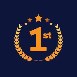 1st Video Downloader Logo Vector Png | Premium Quality Media Downloader Emblem | Golden First Place Badge Icon | Award-Style Video Download Symbol