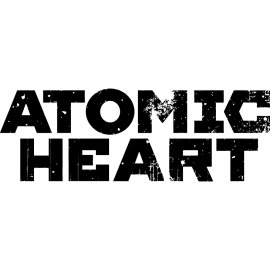 Atomic Heart Logo Vector Png | Atomic Heart Distressed Wordmark | Bold Industrial Atomic Heart Emblem | Futuristic Retro Atomic Heart Branding